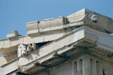 Horse head and lion waterspout