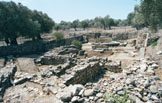 Fenced off ruins