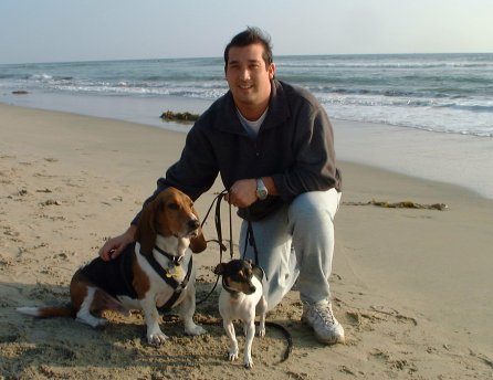 Jeff at Dog Beach w/Norman & Ezri