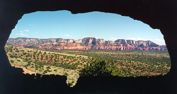 Looking out of the cave